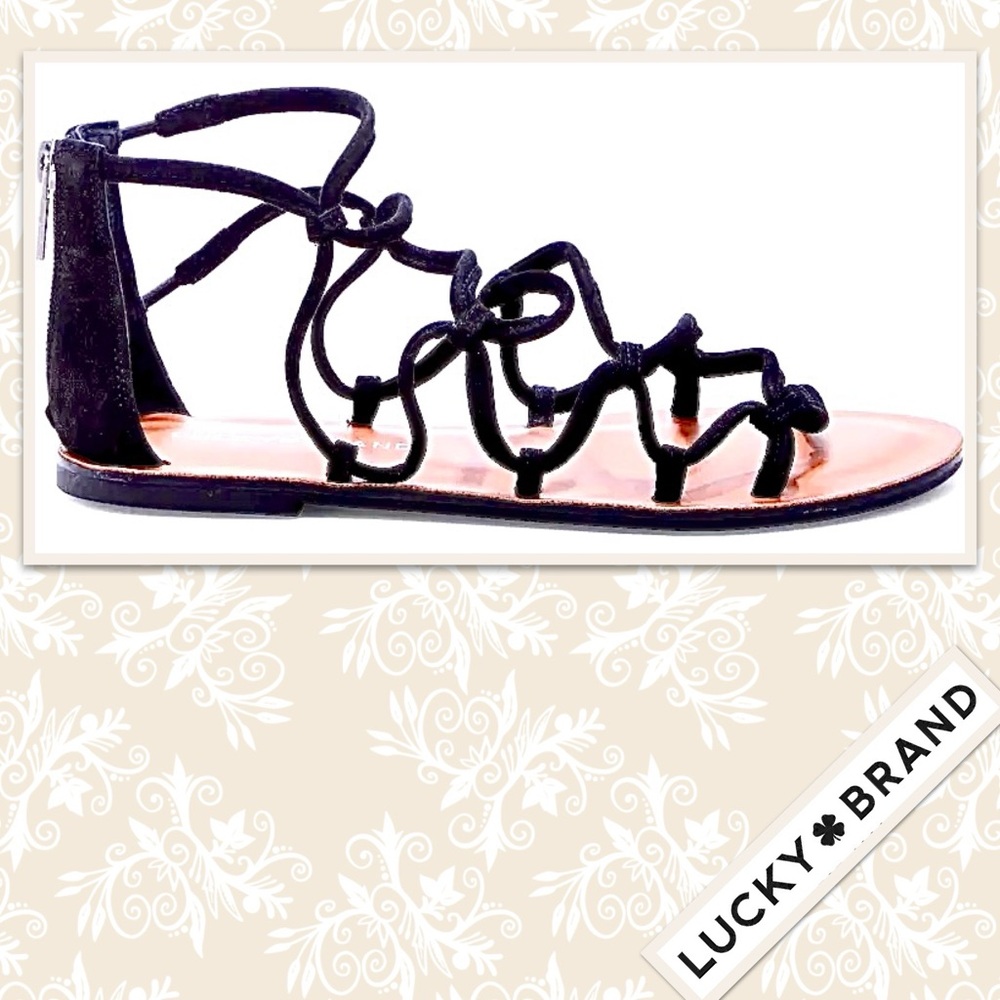 Donated WNC ~ Lucky Brand Anisha Gladiator-Styled Sandal in Black - Picture 2 of 8